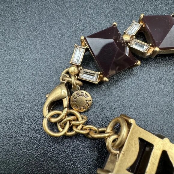 Vintage J.Crew Chunky Lucite Bracelet in Brown and Gold - Picture 3 of 11